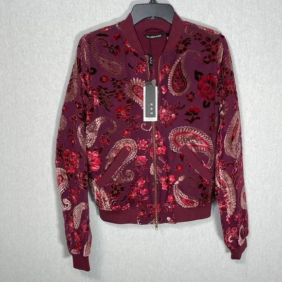KAS of New York  Velvet burnout bomber jacket - Picture 2 of 13